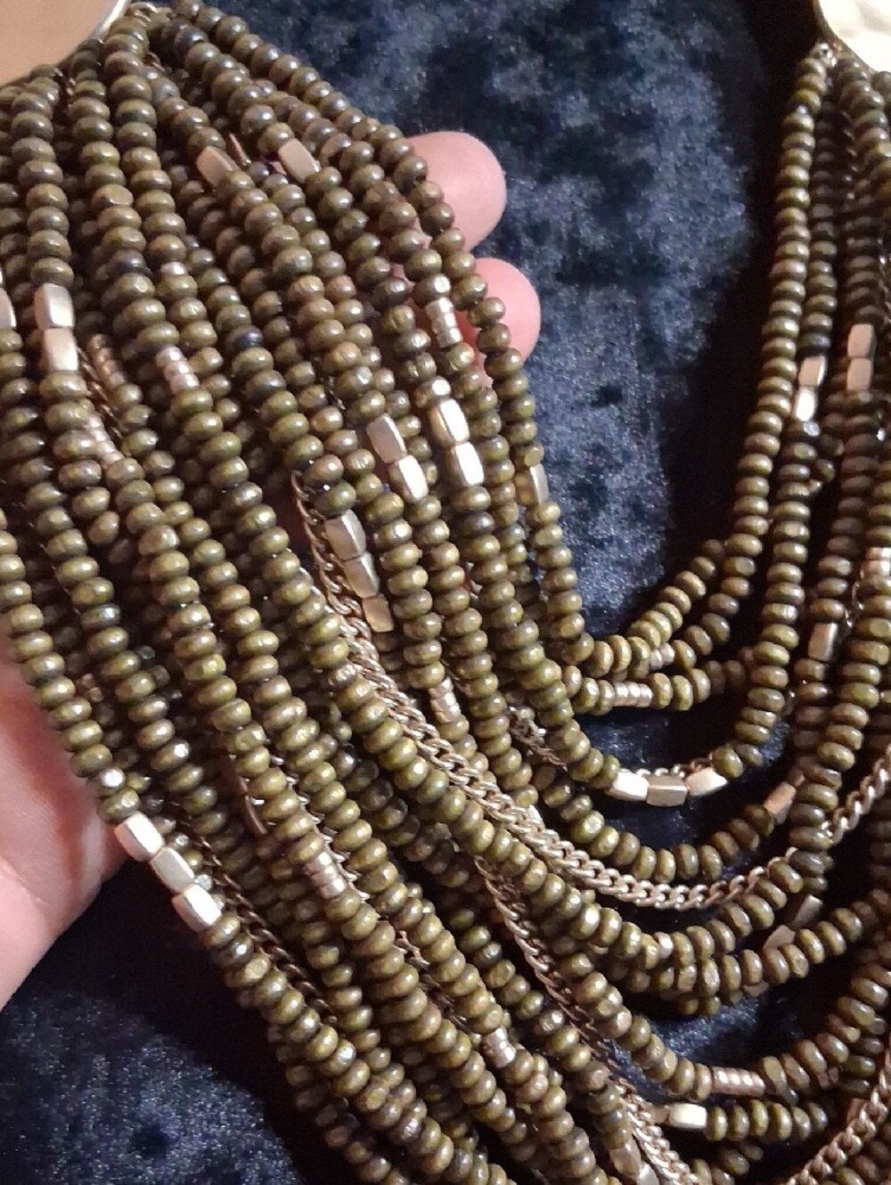 Multi-Strand Bronze Bead Statement Necklace - Women Jewelry - Picture 2 of 12